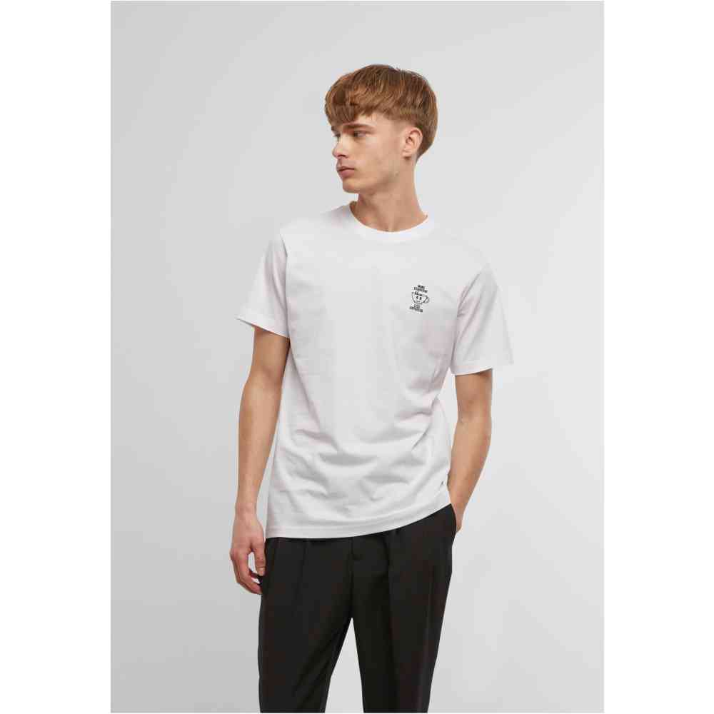 Mister Tee - More Espresso Less Depresso EMB Heren Tshirt - Wit